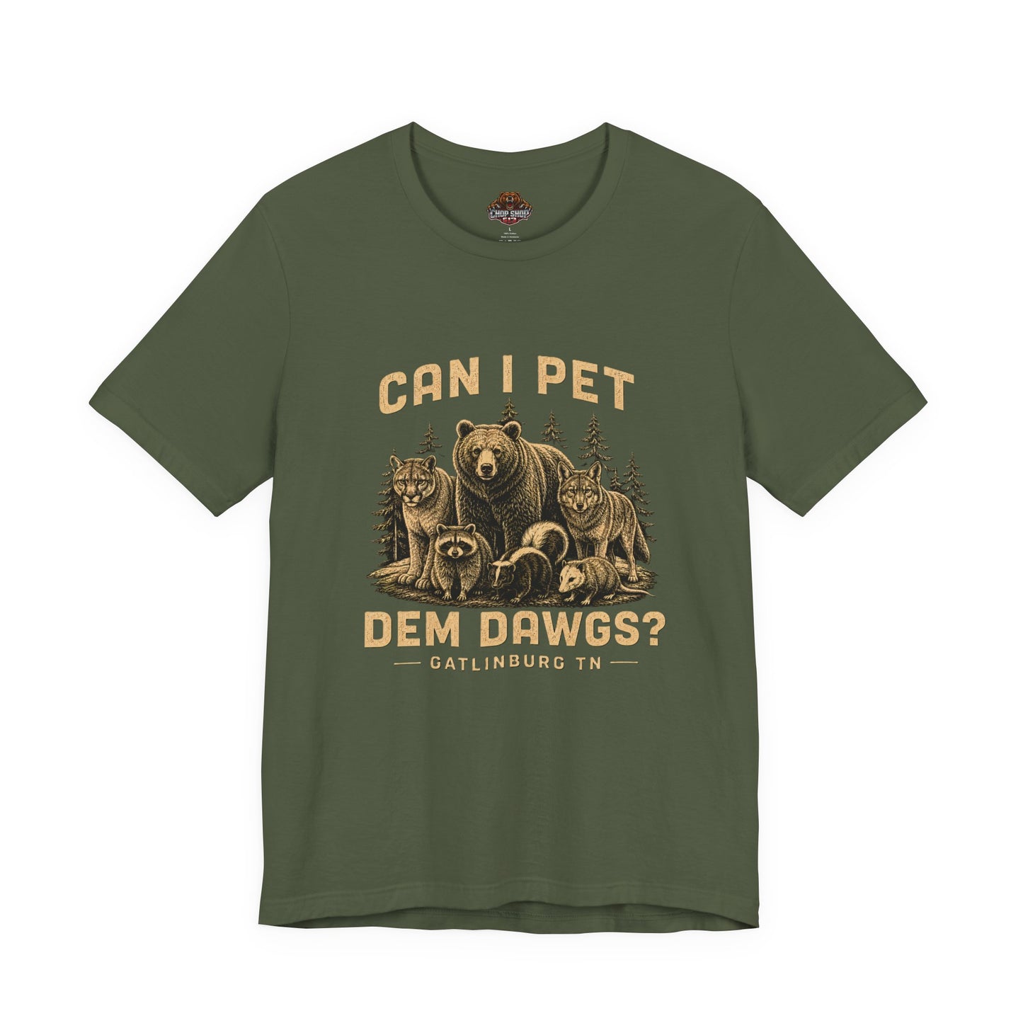 Can I Pet Dem Dawgs? Gatlinburg TN Vintage Wildlife Tee
