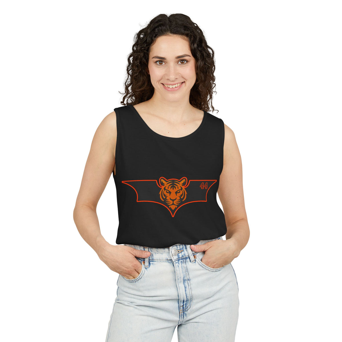 Unisex Tank Top with Bat and Tiger Design, Casual Activewear, Summer Vibes, Gift for Men and Women