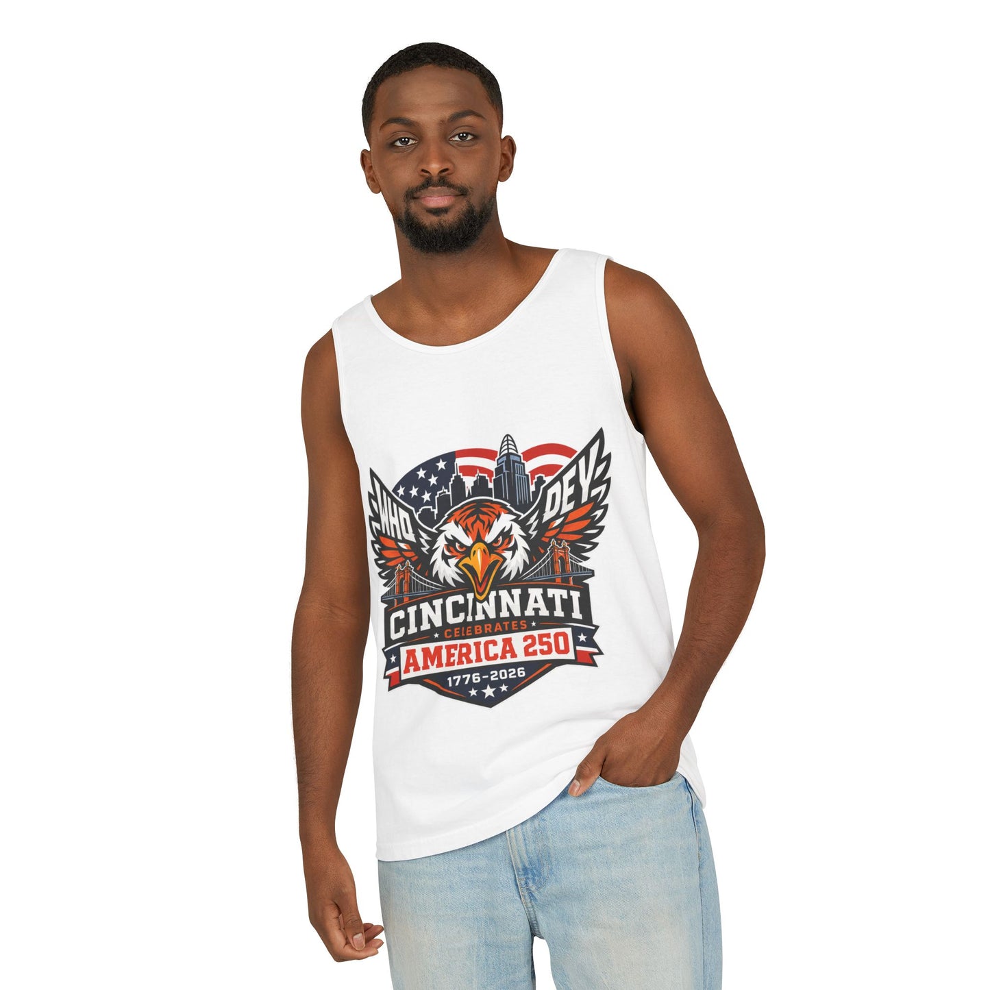 Cincinnati Celebrates America 250 Eagle Tank Top — Patriotic 1776–2026 Celebration Tee