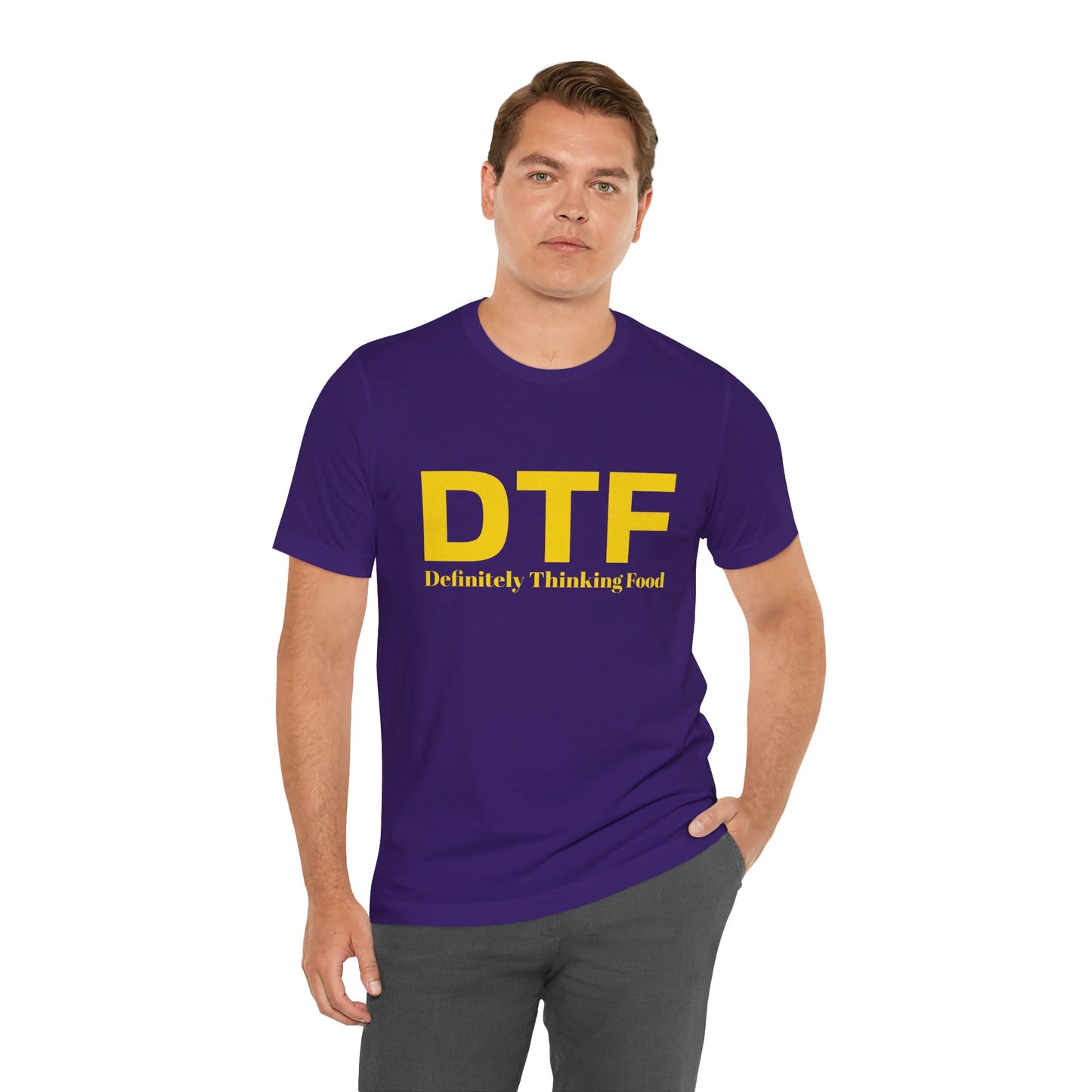 DTF 'Definitely Thinking Food' Tee — Funny Foodie Graphic T-Shirt