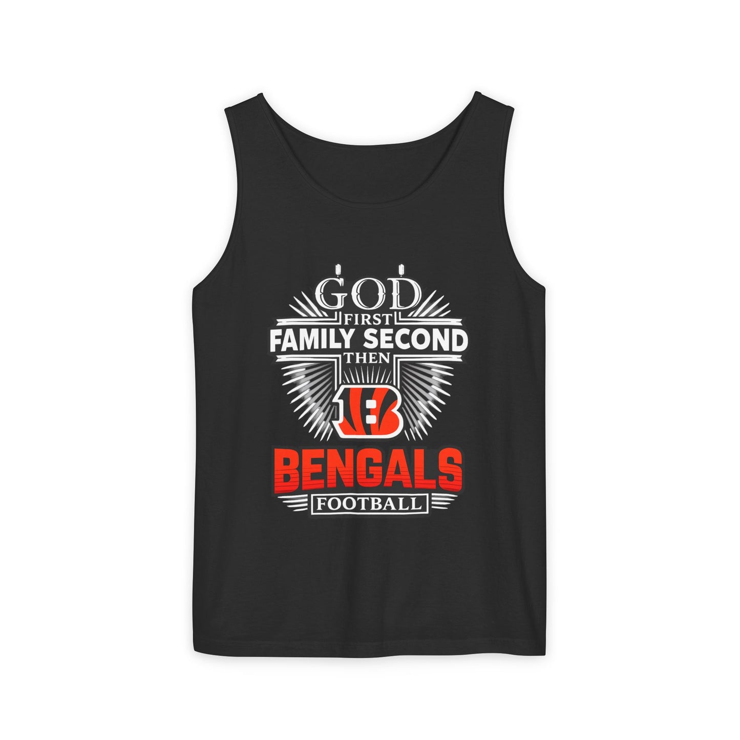 "God First, Family Second, Then Bengals" Fan Tank Top
