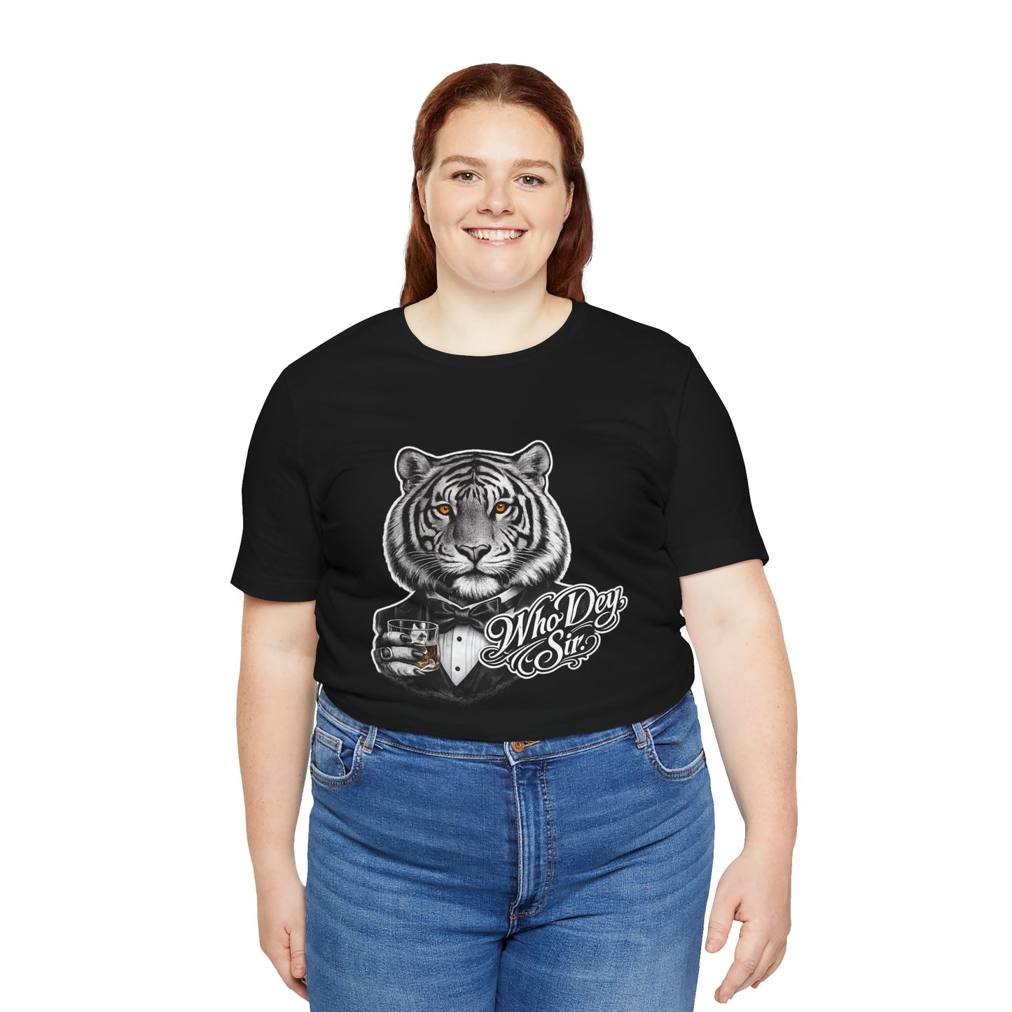 Tiger Tuxedo Tee — "Who Dey Sir" Graphic Shirt for Bengals Fans