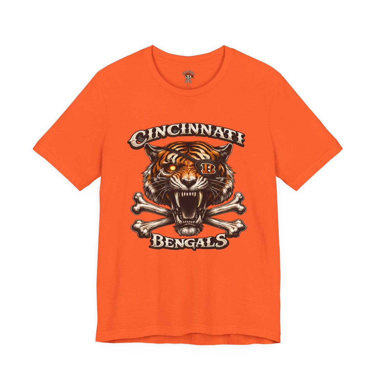 Cincinnati Bengals Tiger Skull T-Shirt — Vintage Football Fan Tee