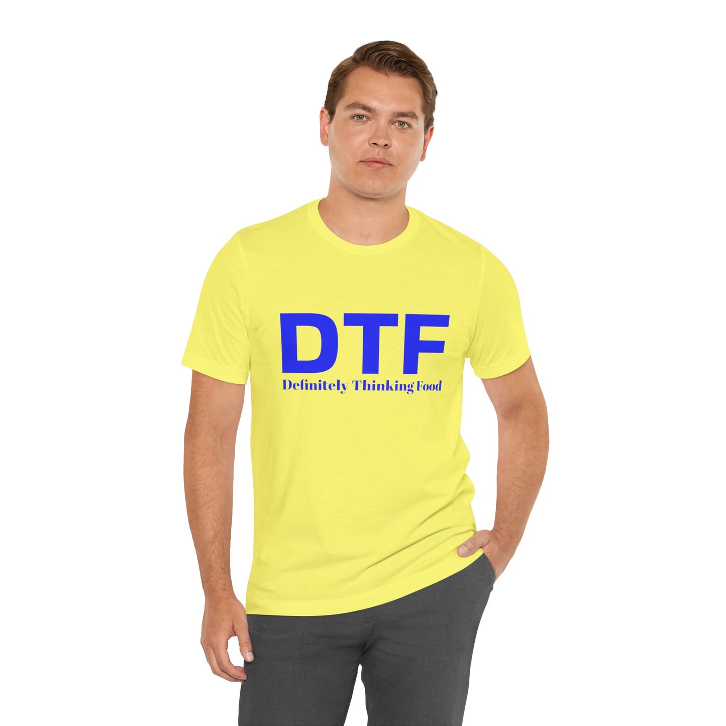 DTF 'Definitely Thinking Food' Tee — Funny Foodie Graphic T-Shirt