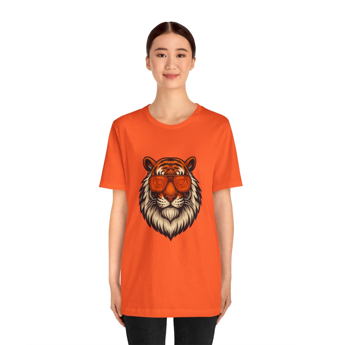 Orange Tint Bengal Cool Tiger Graphic Tee - Unisex Jersey Short Sleeve T-Shirt