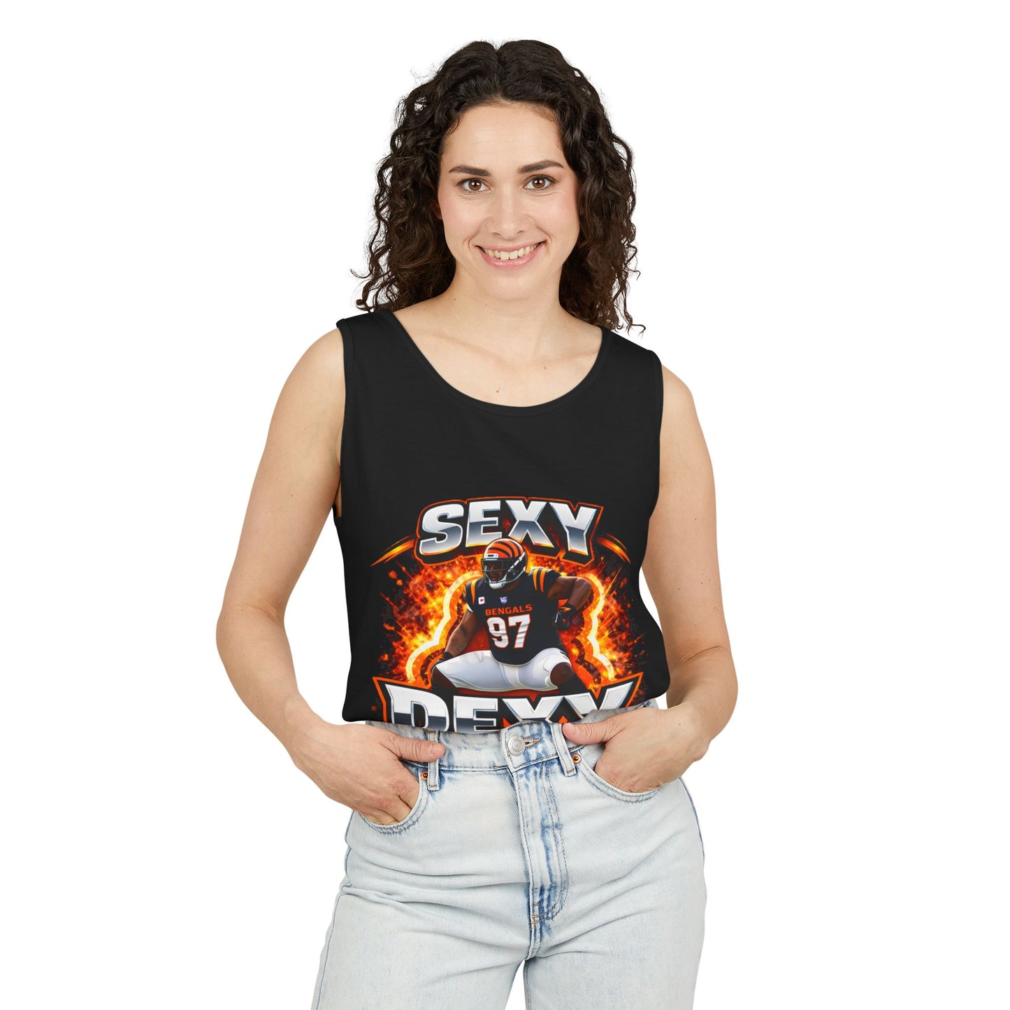 Football Player 'Sexy Dexy' Graphic Tank Top — Bold Game-Day Fan Shirt