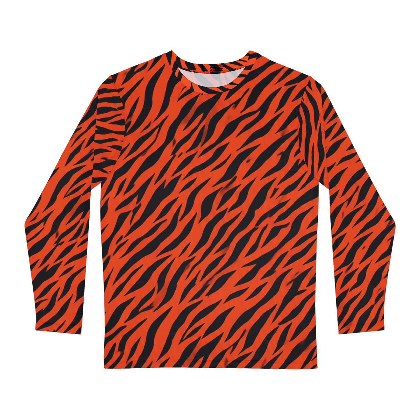 Stripe Out Long Sleeve Shirt — Bold Orange Animal Print AOP