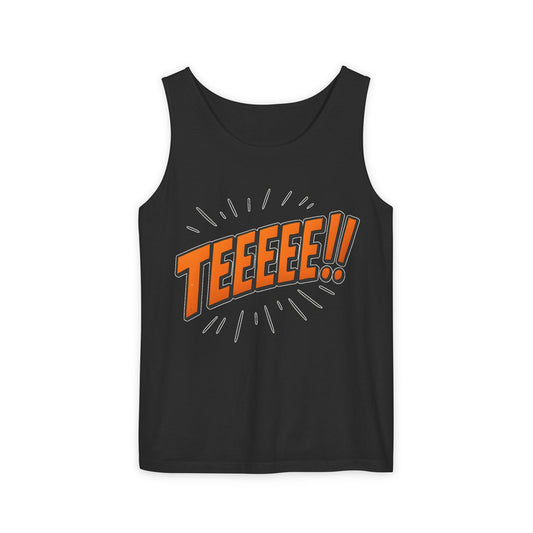 TEEEEE!! -Fun Graphic Tank Top Summer Essential, Unisex Apparel, Beachwear, Gift Idea, Festival Outfit