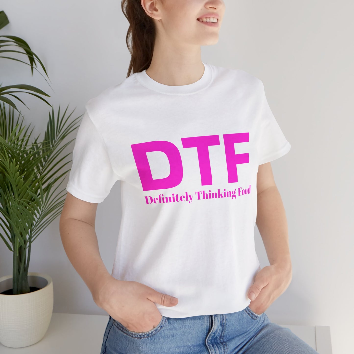 DTF 'Definitely Thinking Food' Tee — Funny Foodie Graphic T-Shirt