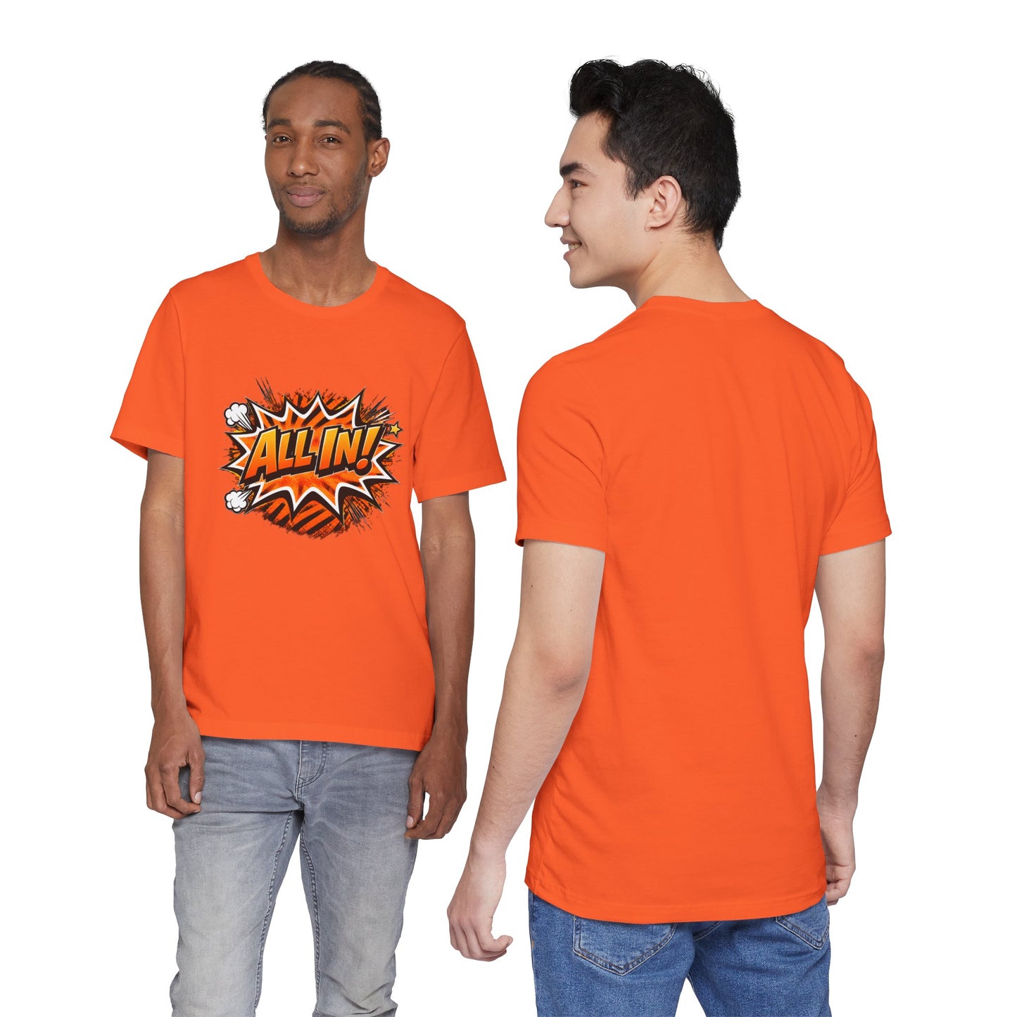 All In! Graphic Tee — Bold Comic Pop Art Shirt