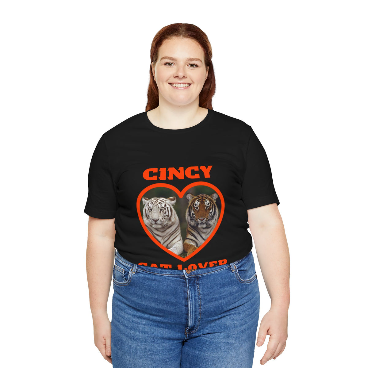 🧡 Cincy Cat Lover Tee | Big Cat Heart Graphic Shirt