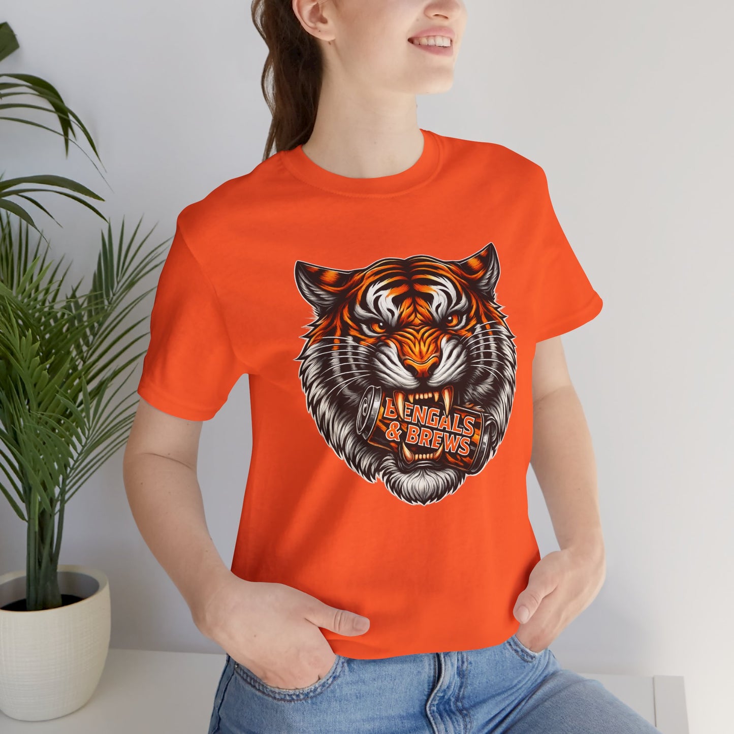 Bengals and Brews Football Tee — Bengals Fans Pride Orange Shirt