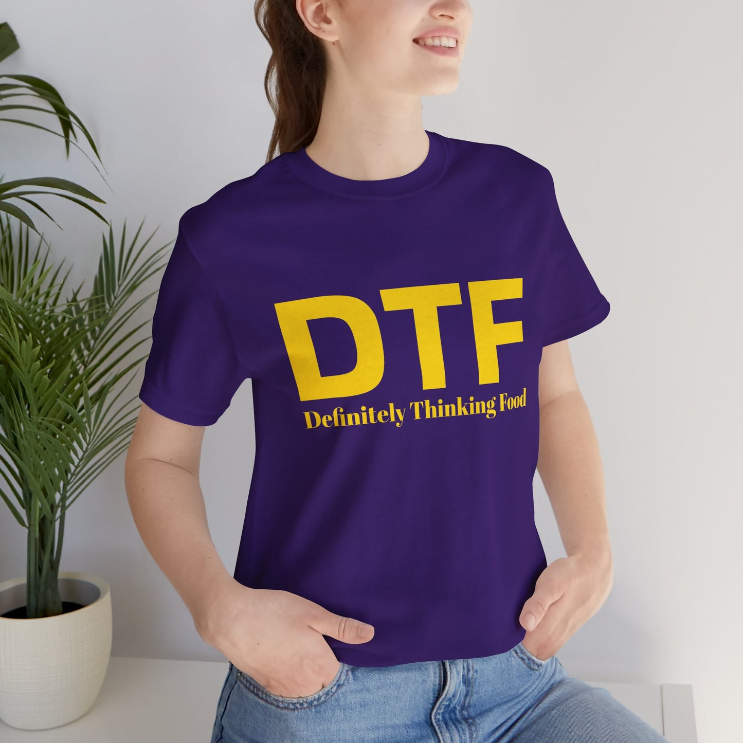 DTF 'Definitely Thinking Food' Tee — Funny Foodie Graphic T-Shirt