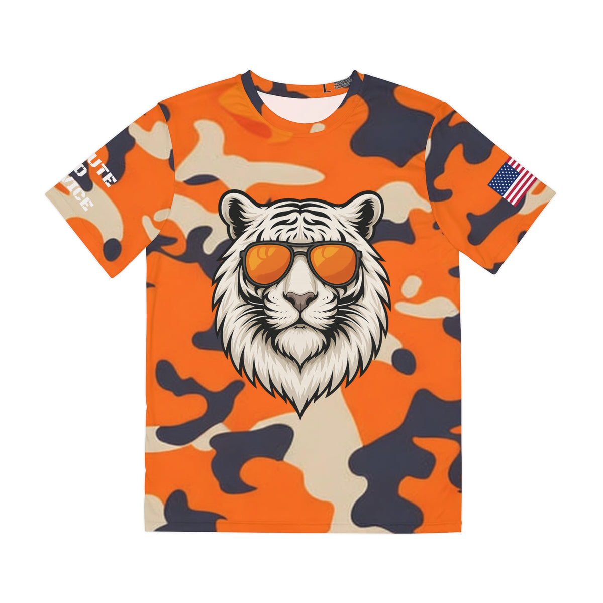 Salute to Service Orange Camo Tiger Polyester Tee - Bold & Trendy Casual Wear