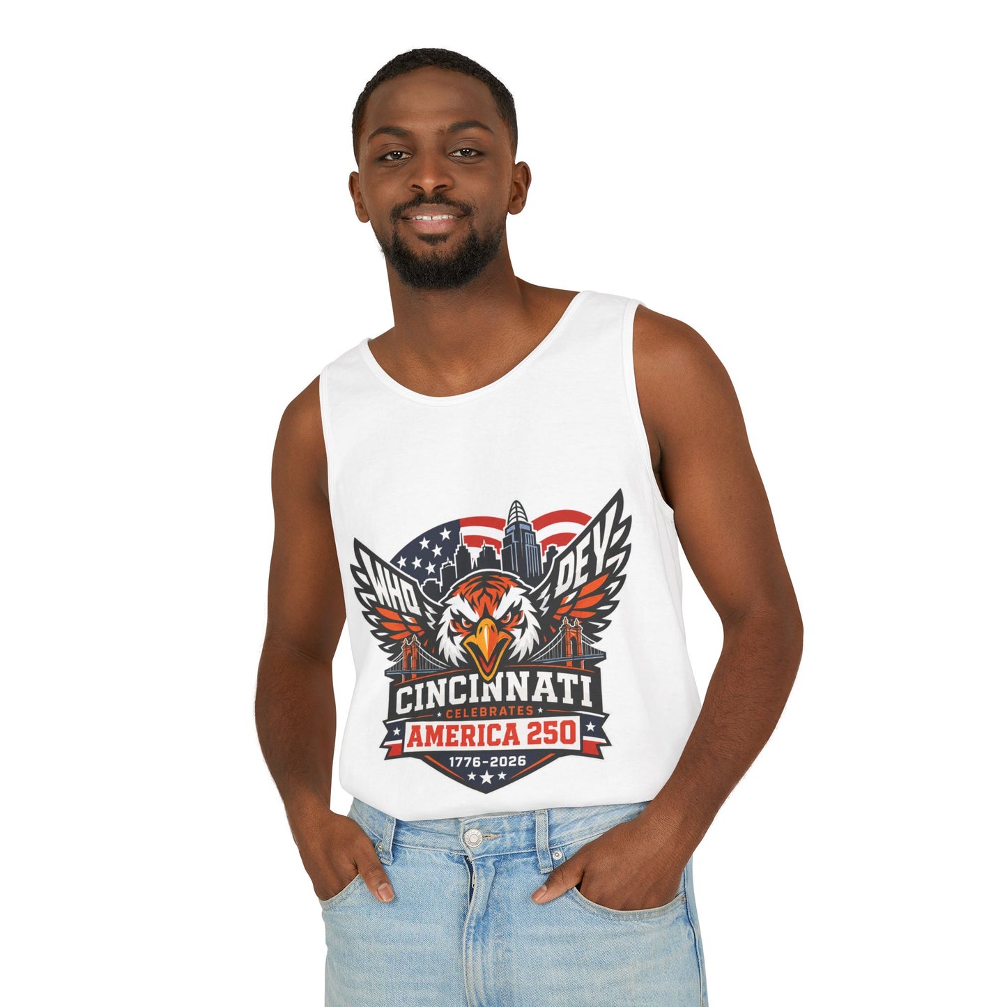 Cincinnati Celebrates America 250 Eagle Tank Top — Patriotic 1776–2026 Celebration Tee