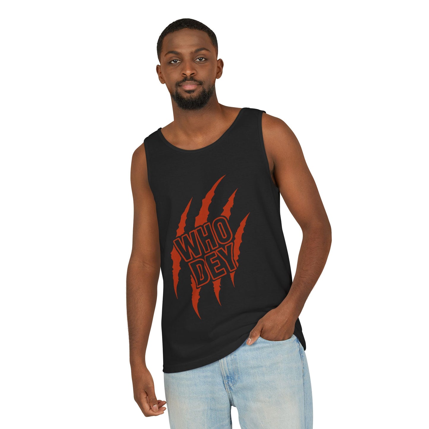 Who Dey Claw Tank Top — Football Fan Ripped Claw Graphic Tank