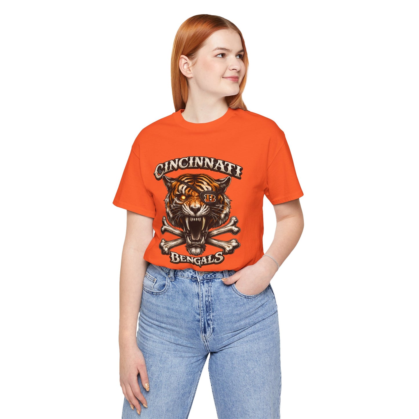 Cincinnati Bengals Tiger Skull T-Shirt — Vintage Football Fan Tee