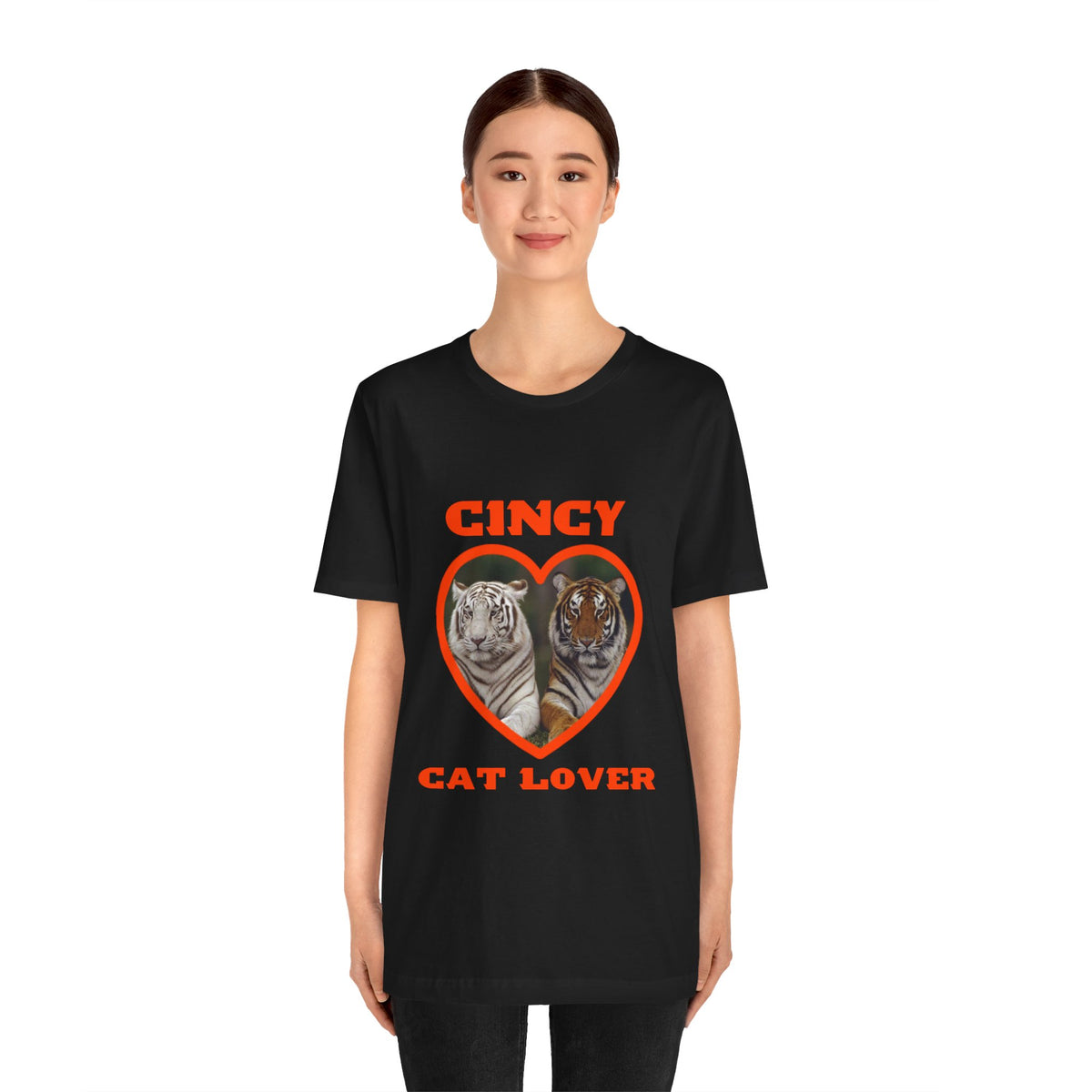 🧡 Cincy Cat Lover Tee | Big Cat Heart Graphic Shirt