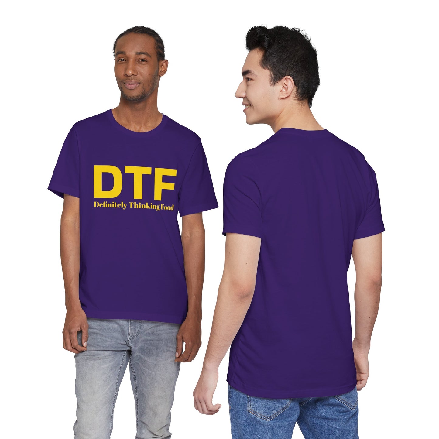 DTF 'Definitely Thinking Food' Tee — Funny Foodie Graphic T-Shirt