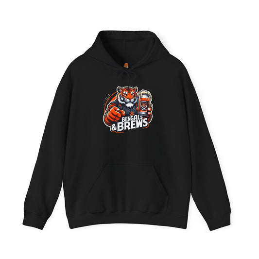 Bengals & Brews Hoodie - Unisex Heavy Blend™ Sweatshirt for Game Day Enthusiasts