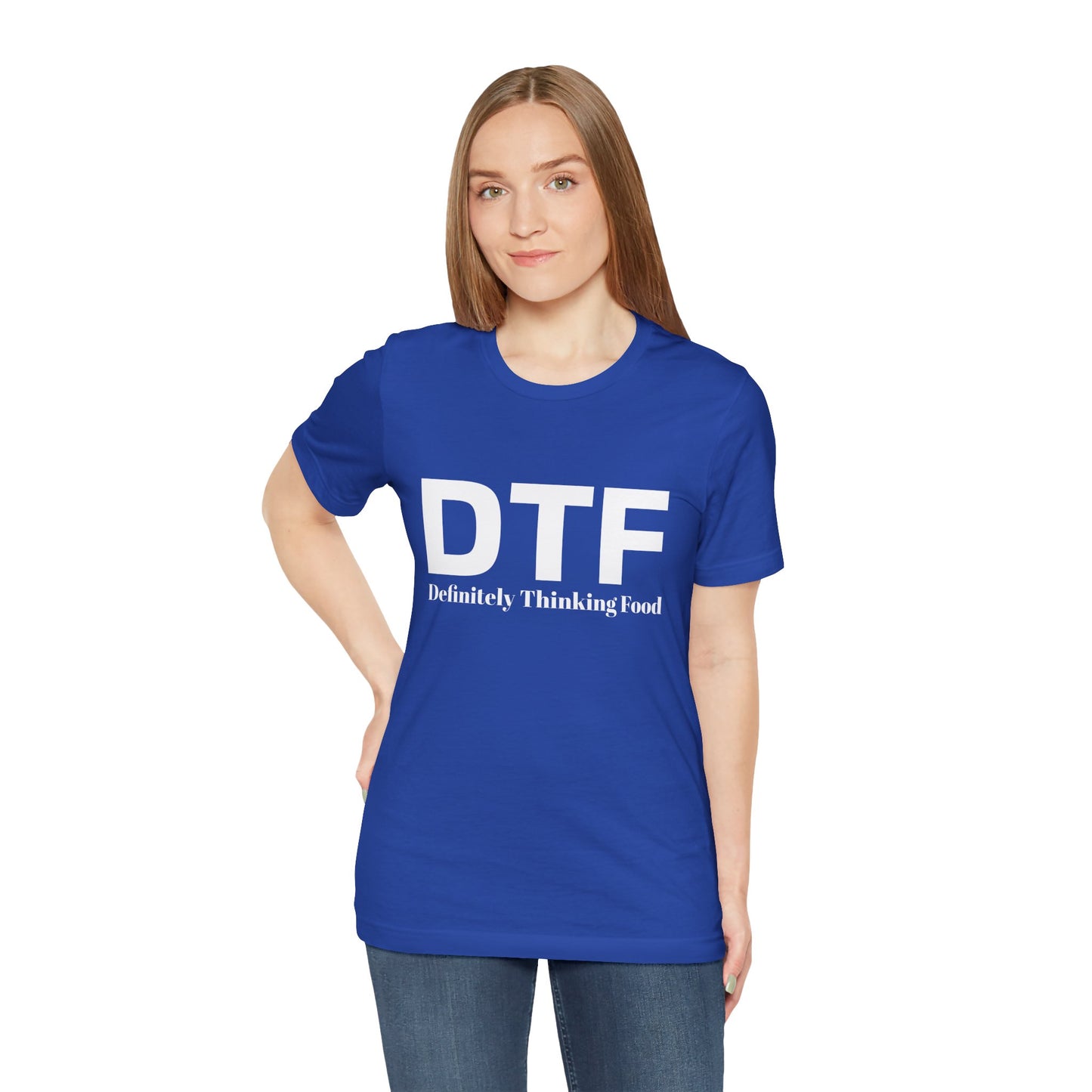 DTF 'Definitely Thinking Food' Tee — Funny Foodie Graphic T-Shirt