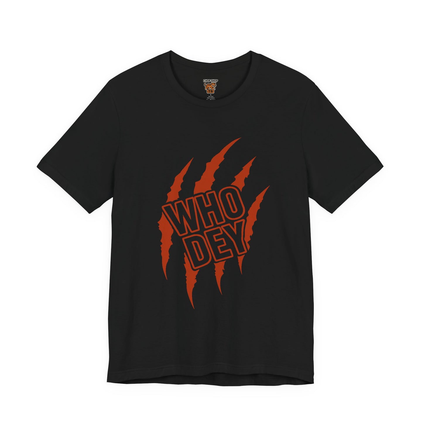 White/Orange/Black Who Dey Claw T-Shirt — Bengals Fan Graphic Tee