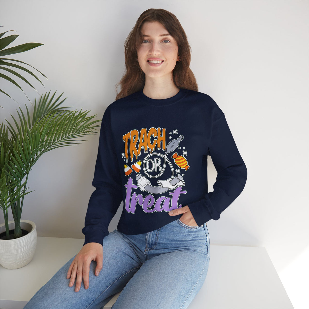 🎃 TRACH OR TREAT CREWNECK SWEATSHIRT 🫁🍬