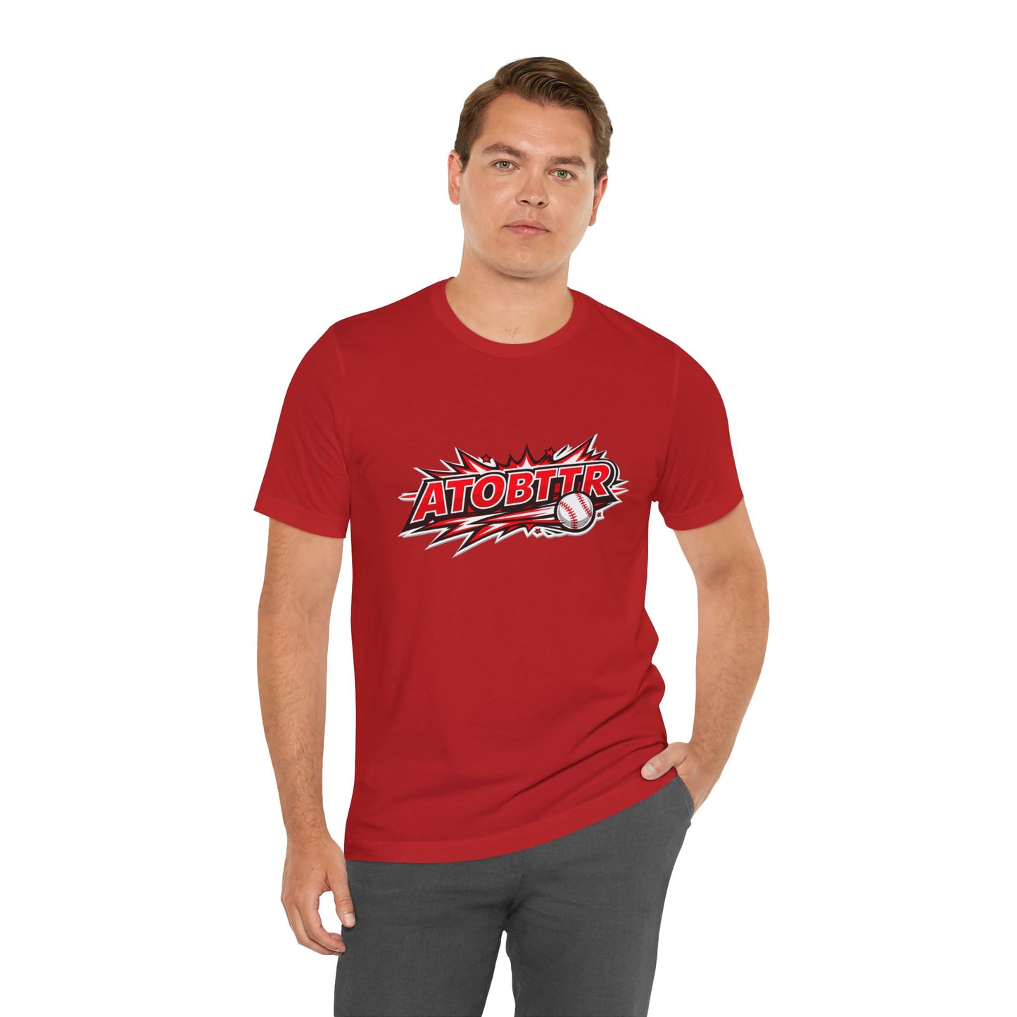 ATOBTTR Baseball Graphic Tee – Retro Explosive Sports Shirt