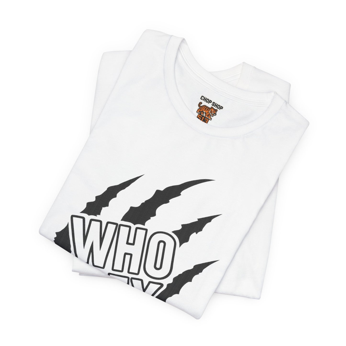 White/Orange/Black Who Dey Claw T-Shirt — Bengals Fan Graphic Tee