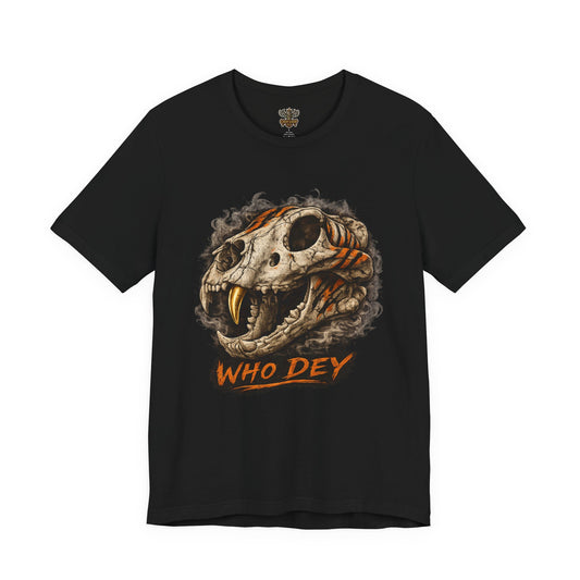 Skull Tiger 'WHO DEY' Tee — Bengals Fan Graphic T-Shirt