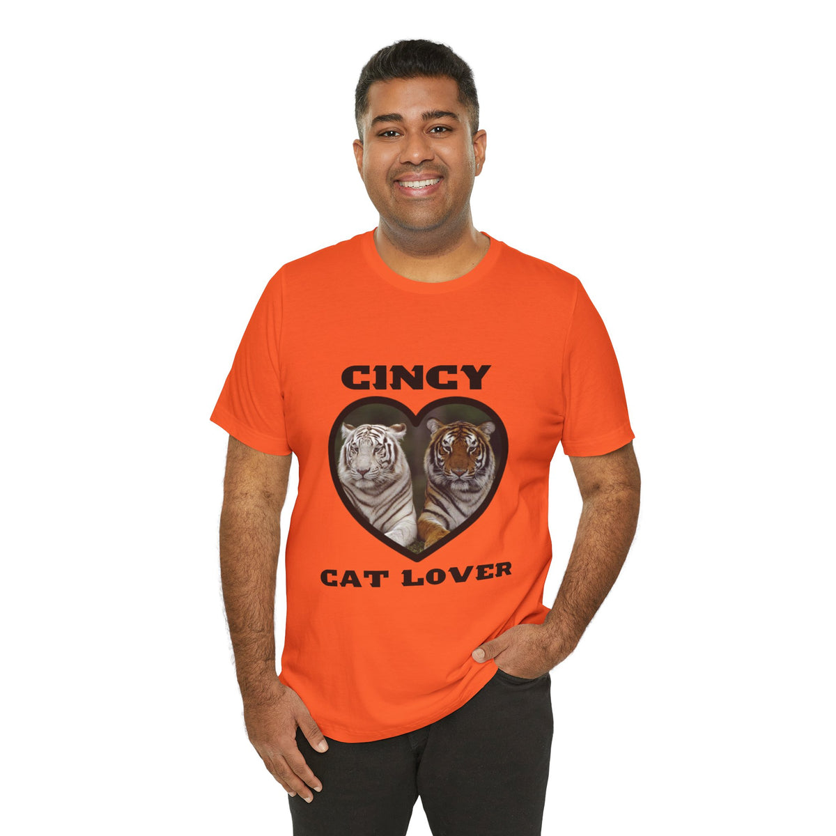 🧡 Cincy Cat Lover Tee | Big Cat Heart Graphic Shirt