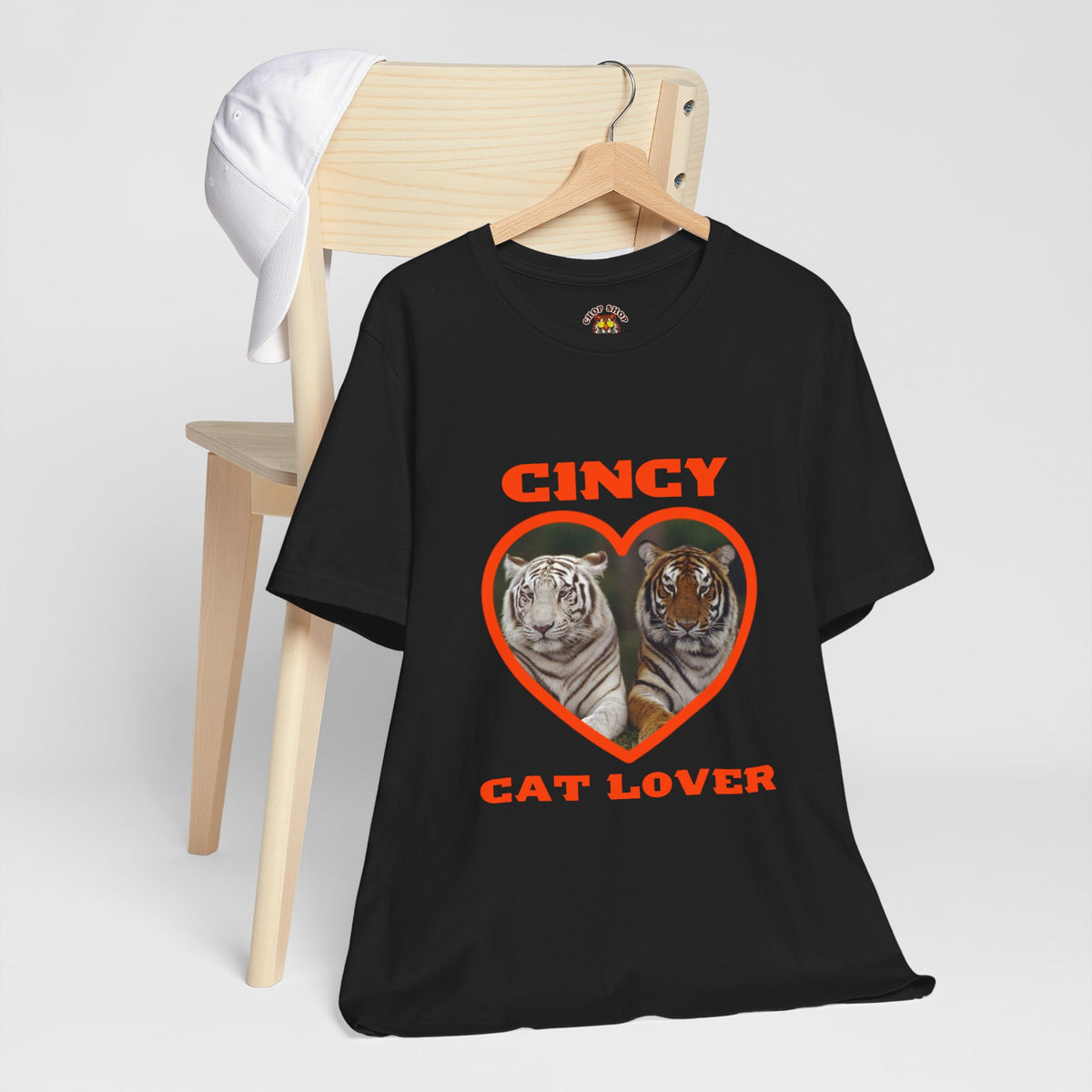 🧡 Cincy Cat Lover Tee | Big Cat Heart Graphic Shirt