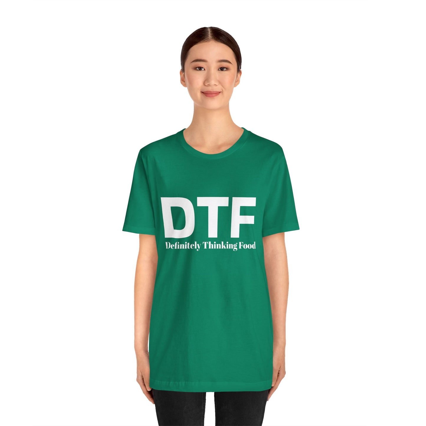DTF 'Definitely Thinking Food' Tee — Funny Foodie Graphic T-Shirt