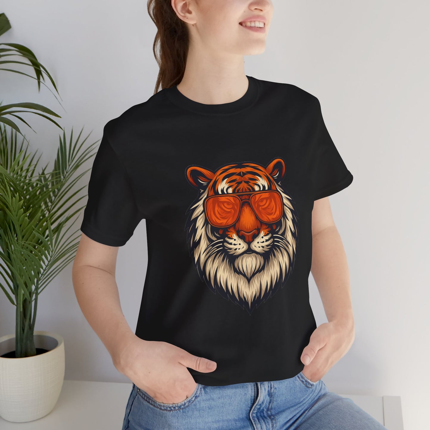 Orange Tint Bengal Cool Tiger Graphic Tee - Unisex Jersey Short Sleeve T-Shirt