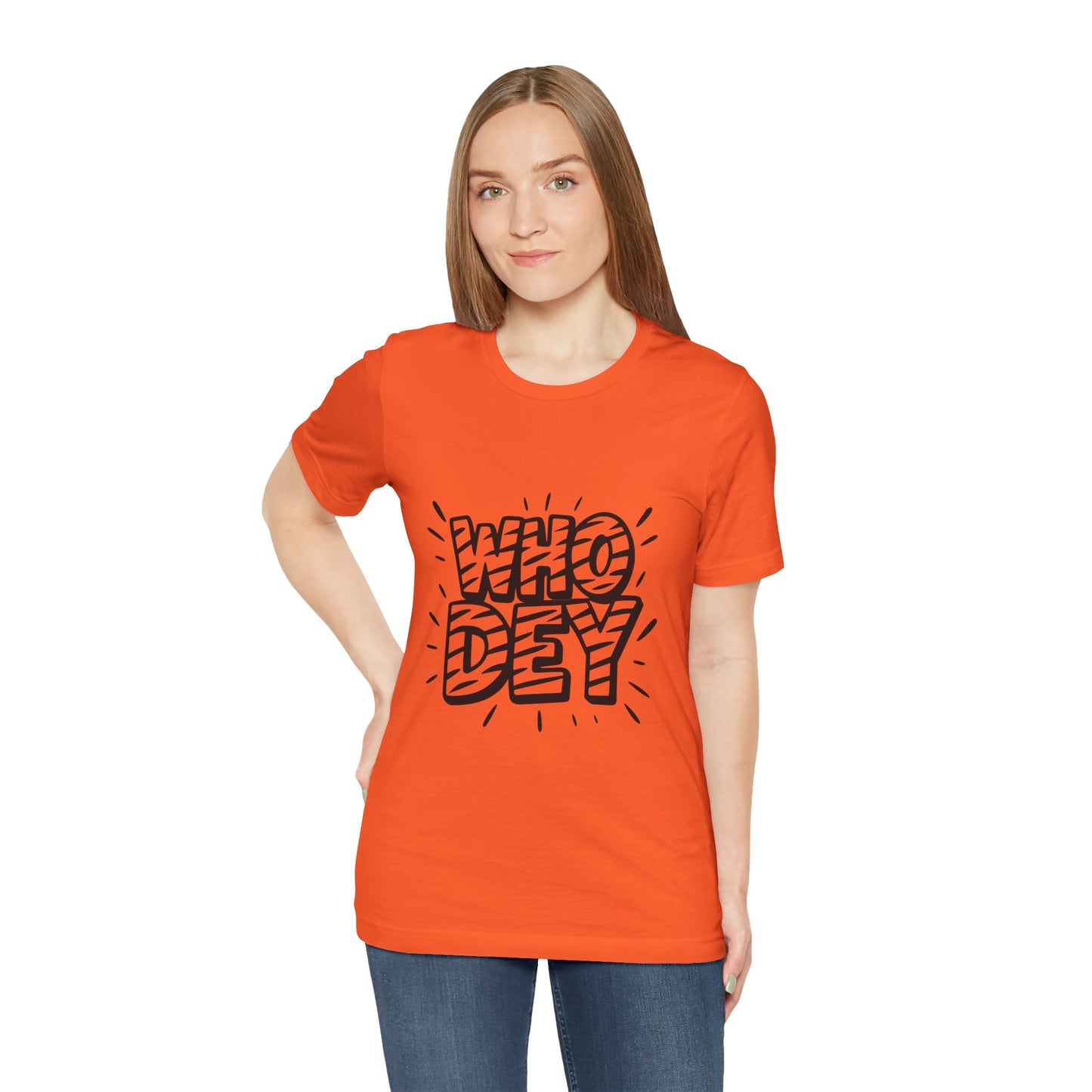 Who Dey White/Orange Out Game Unisex Jersey Short Sleeve Shirt