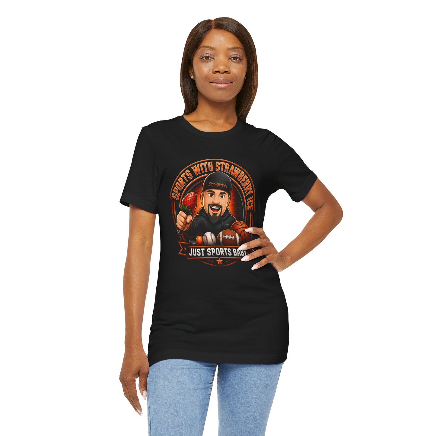 Just Sports Baby Tee — Strawberry Ice Fan Tee