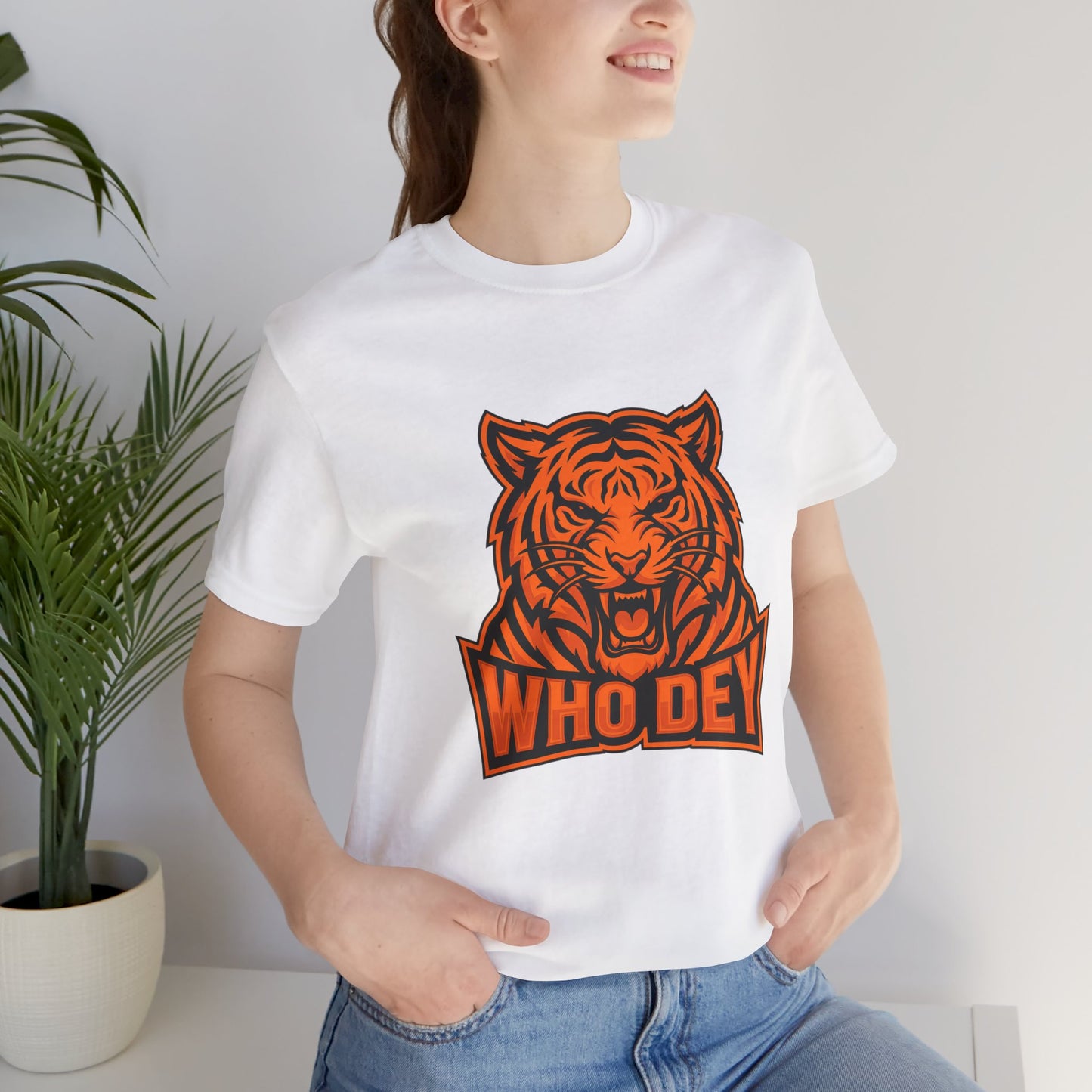 Orange/Black/White Who Dey Tiger Graphic Tee