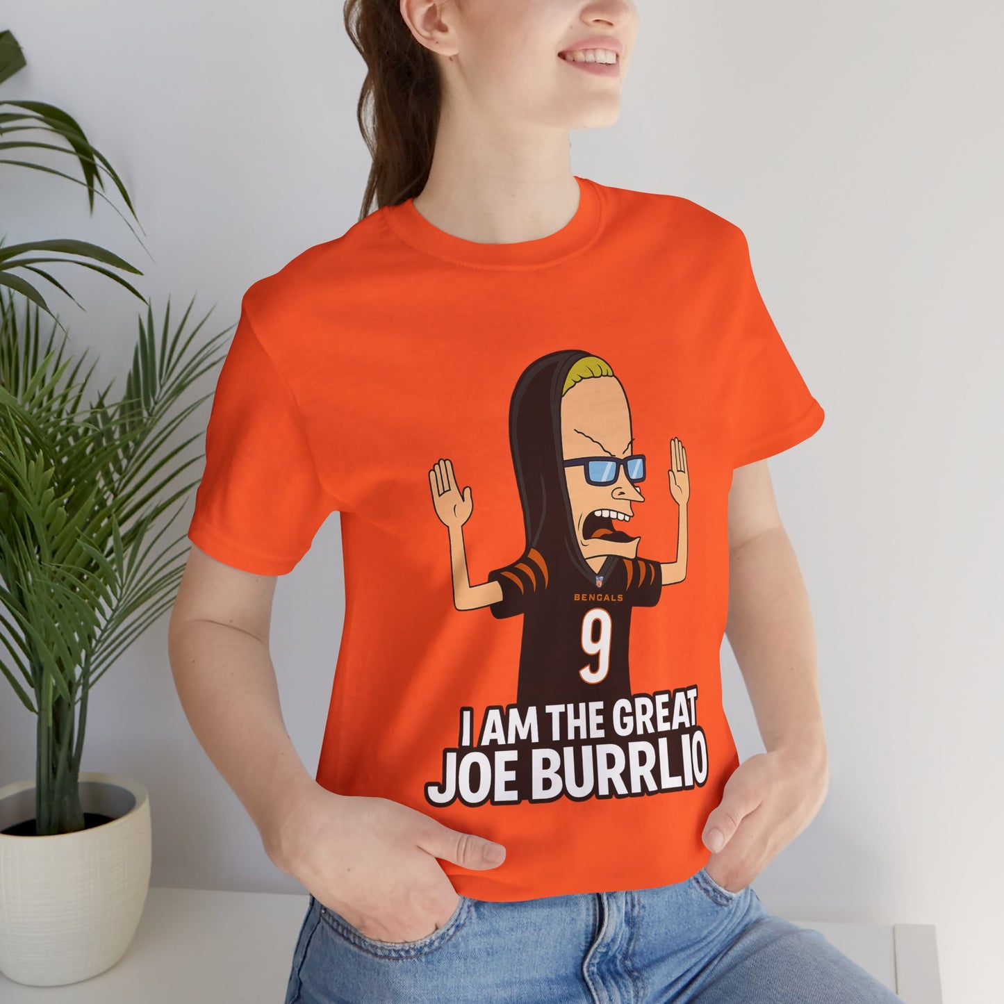 I Am The Great Joe Burrlio | Funny Bengals Fan T-Shirt | Beavis-Inspired Football Parody Tee