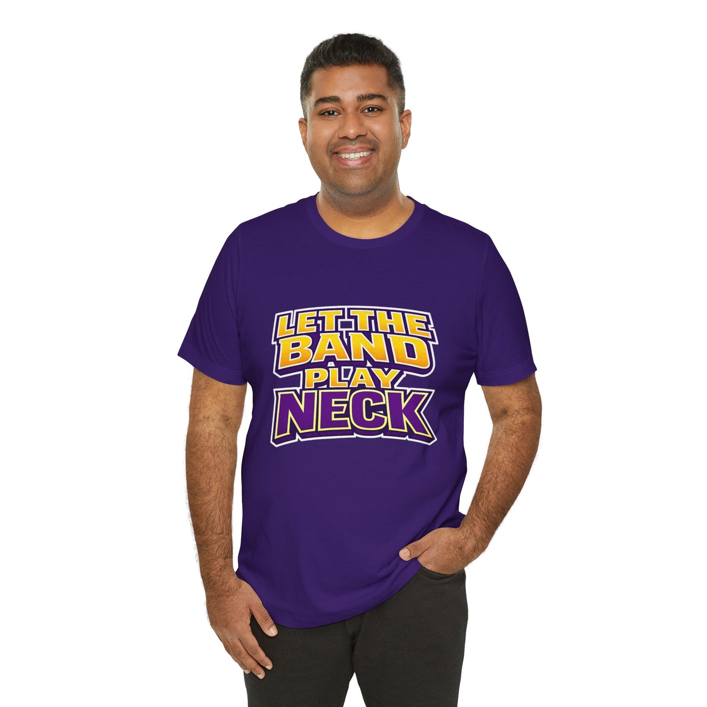 Let The Band Play Neck T-Shirt – Retro Sports Band Tee