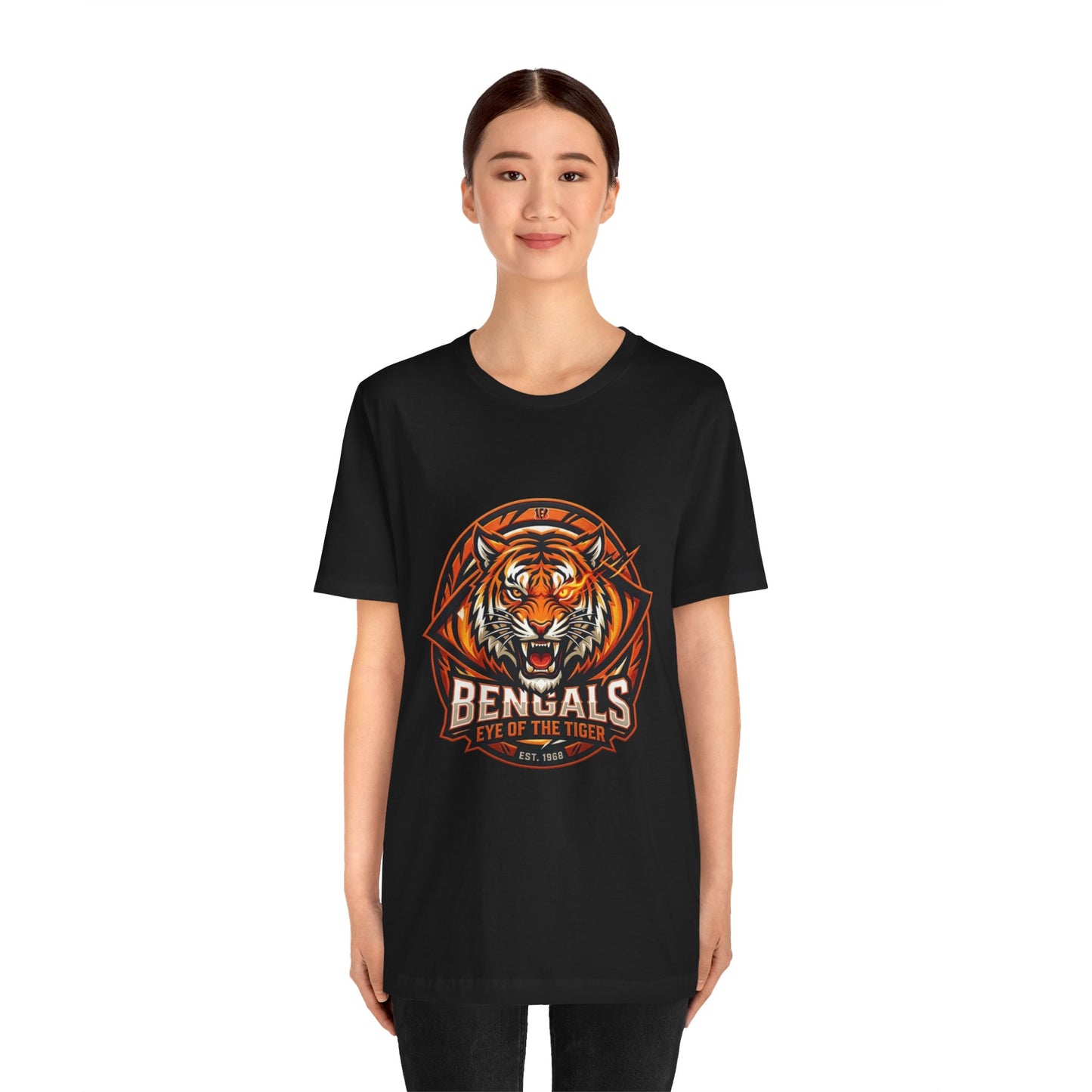 Bengals 'Eye of the Tiger' Graphic Tee – Bold Orange Fan Shirt