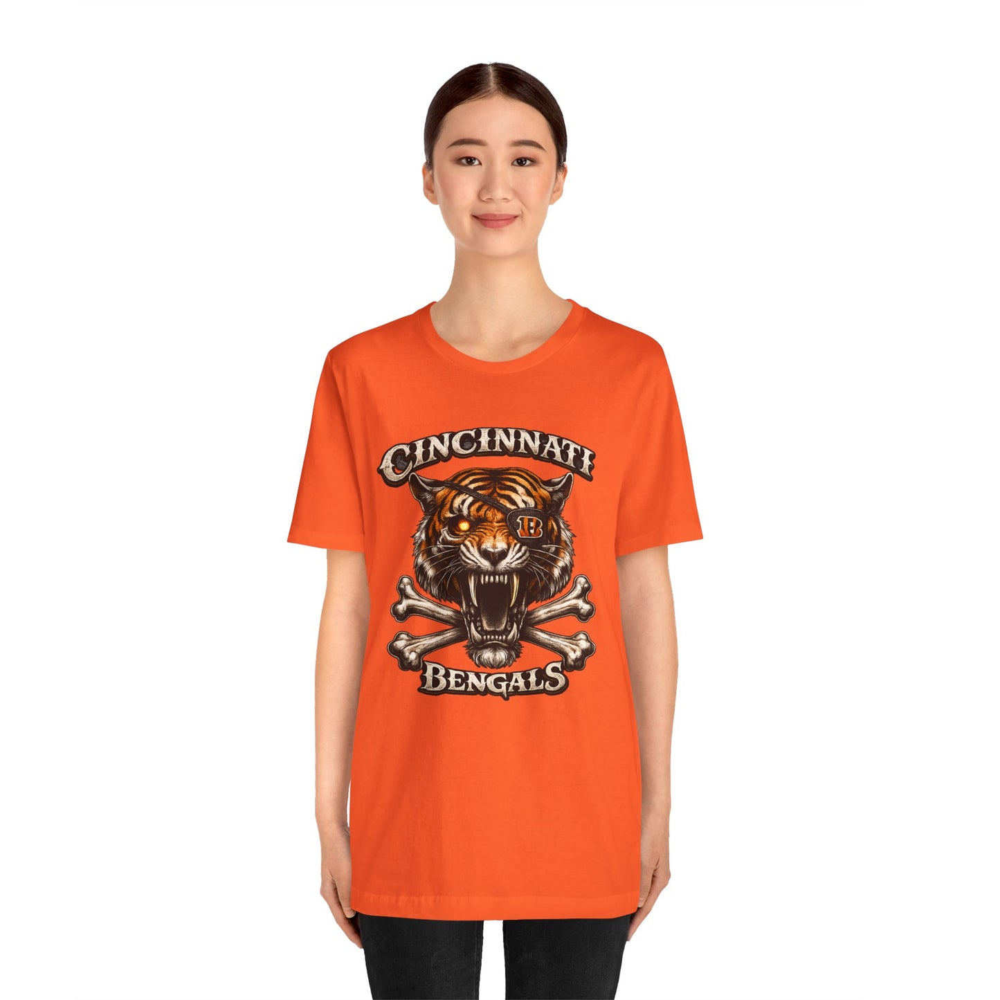 Cincinnati Bengals Tiger Skull T-Shirt — Vintage Football Fan Tee