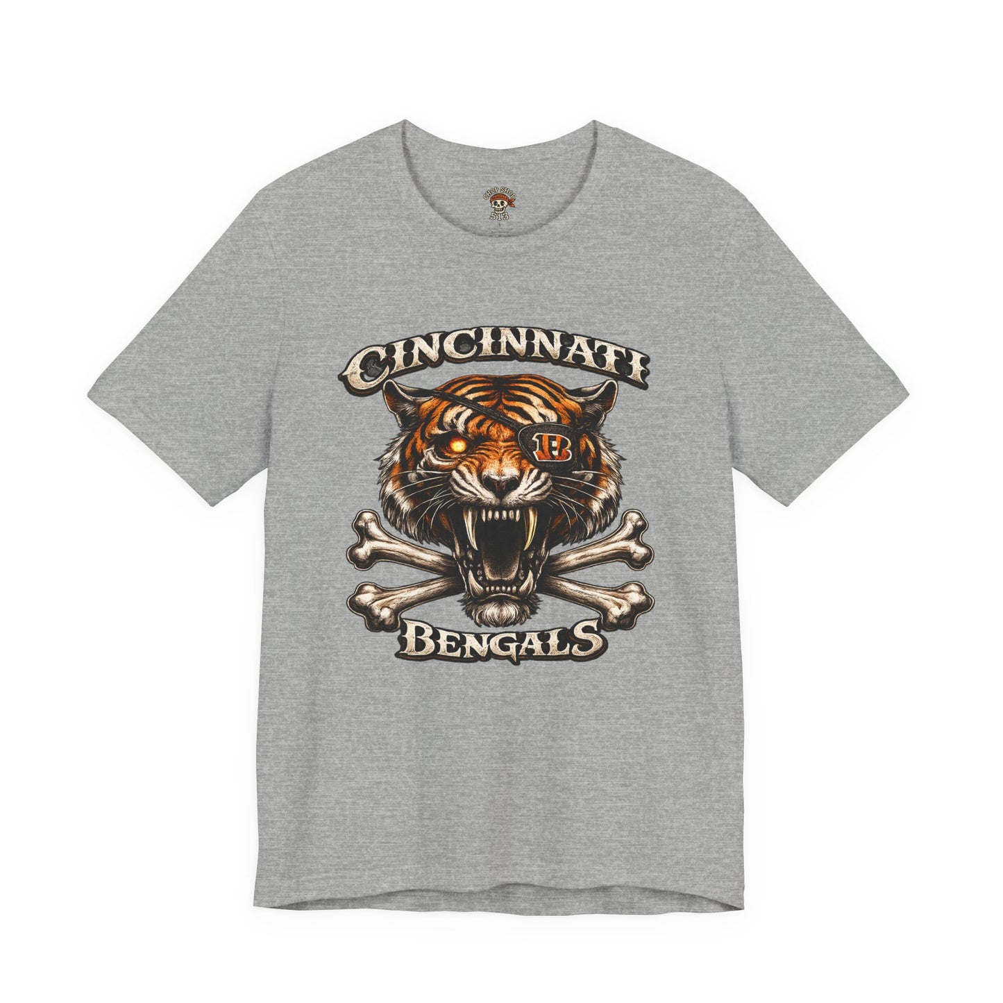 Cincinnati Bengals Tiger Skull T-Shirt — Vintage Football Fan Tee