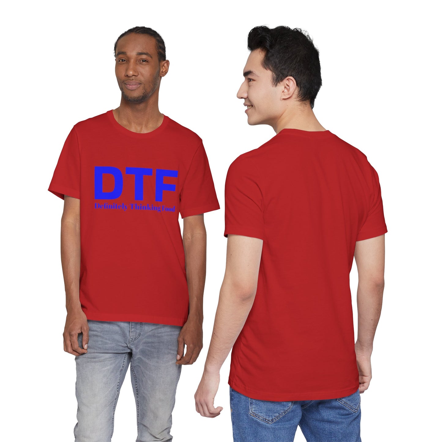 DTF 'Definitely Thinking Food' Tee — Funny Foodie Graphic T-Shirt