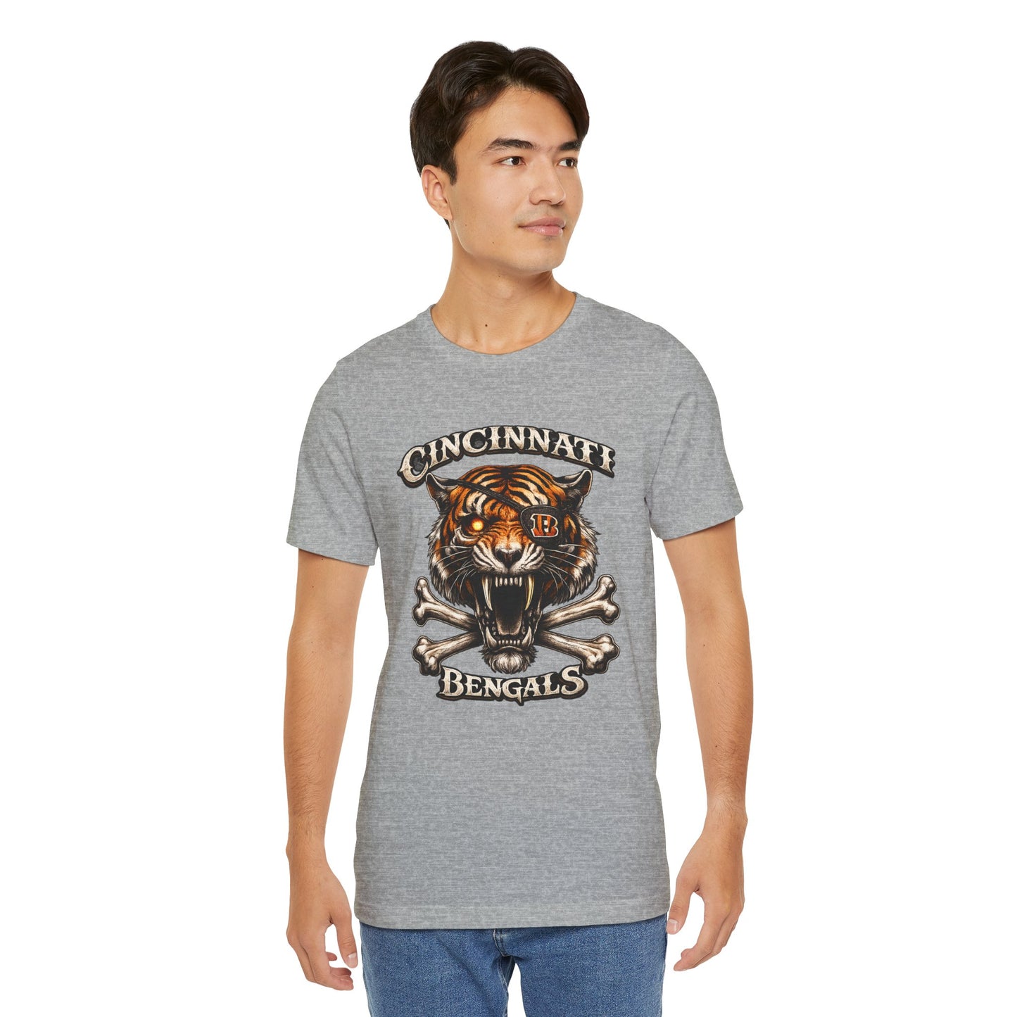 Cincinnati Bengals Tiger Skull T-Shirt — Vintage Football Fan Tee