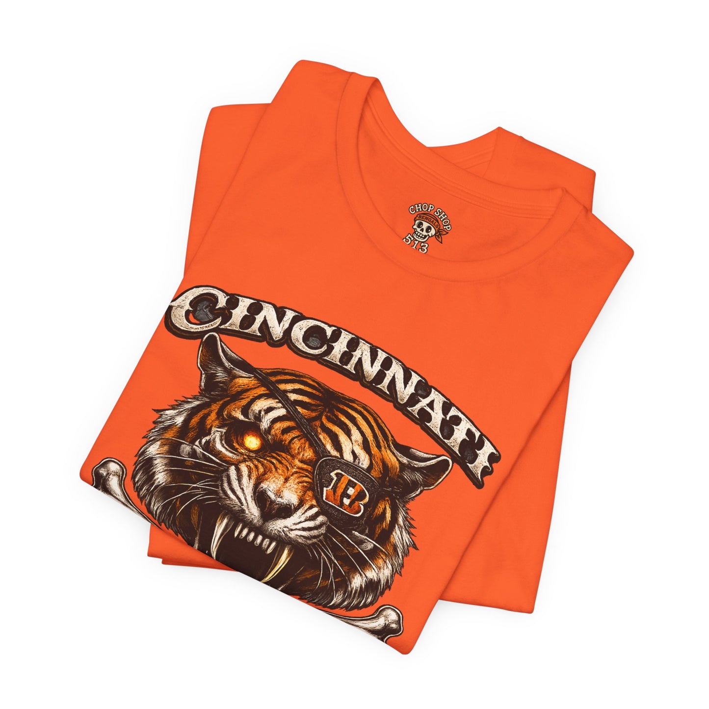 Cincinnati Bengals Tiger Skull T-Shirt — Vintage Football Fan Tee