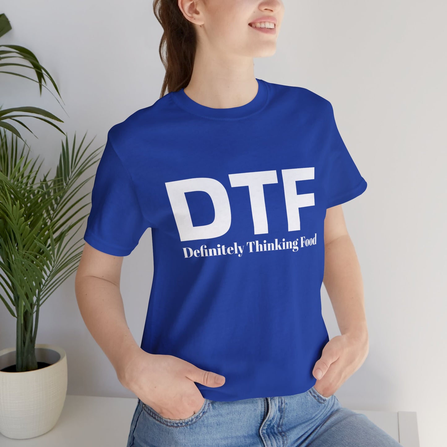 DTF 'Definitely Thinking Food' Tee — Funny Foodie Graphic T-Shirt