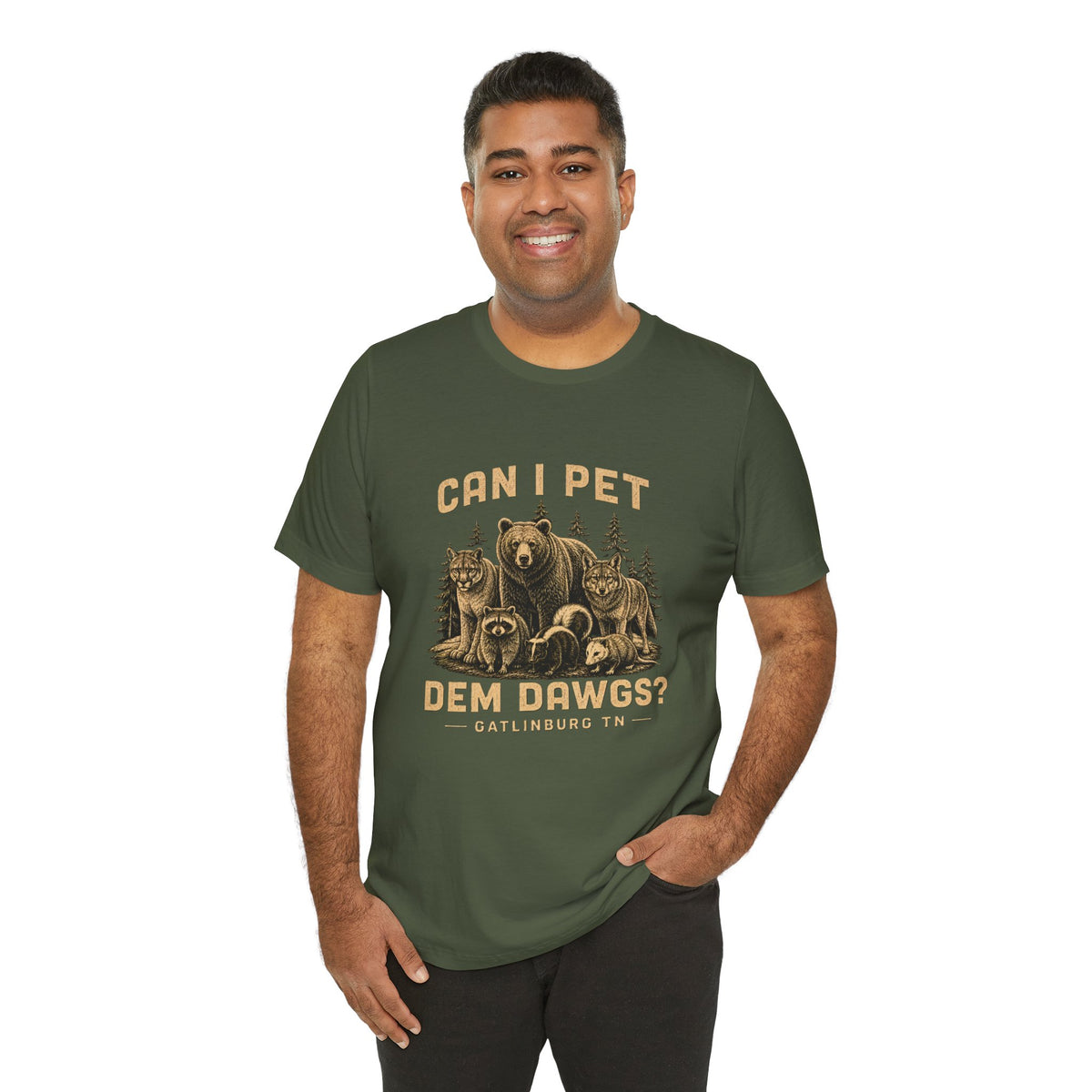 Can I Pet Dem Dawgs? T-Shirt – Gatlinburg Smoky Mountains Tee