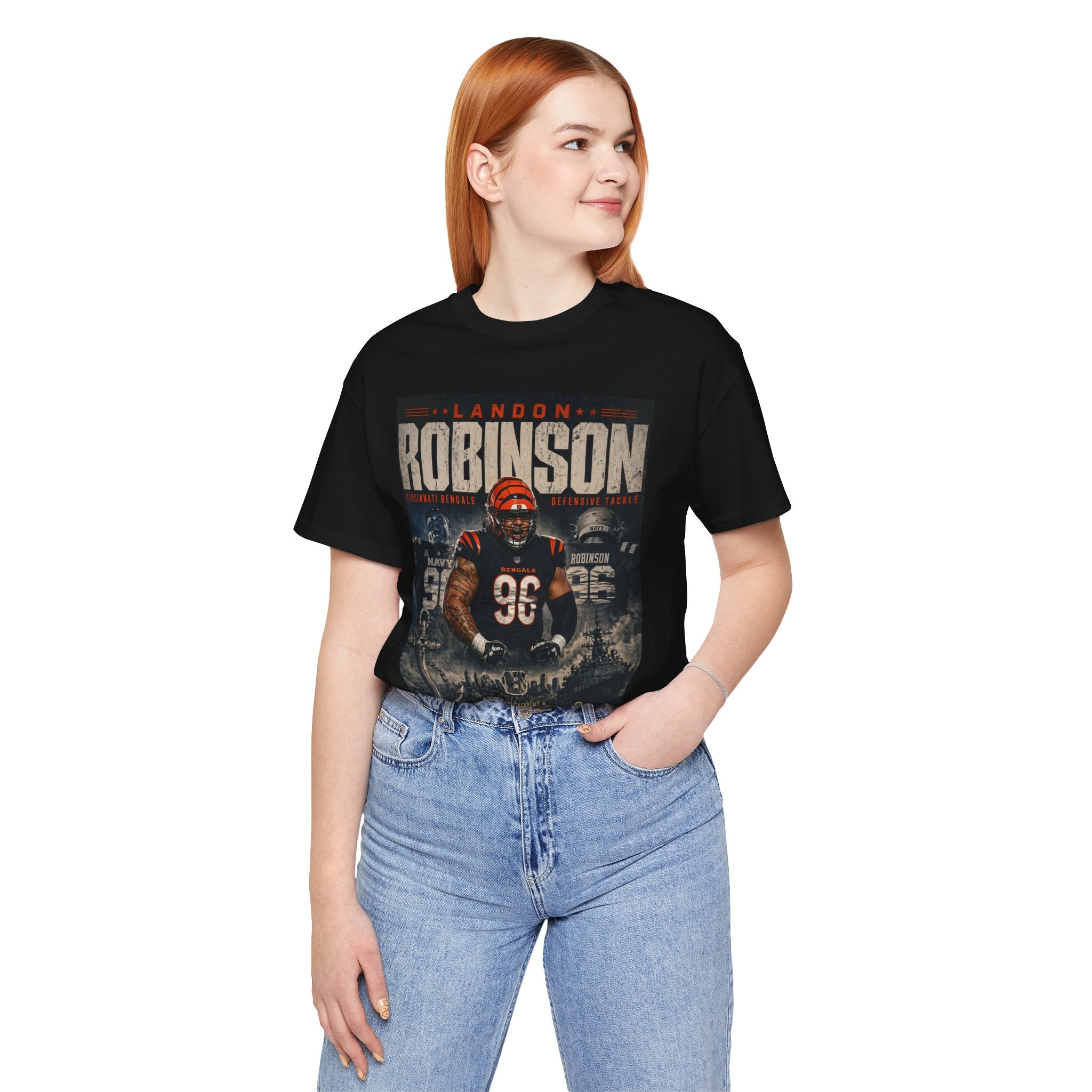 Midshipman Landon Robinson #96 Bengals Football Tee - Retro NFL