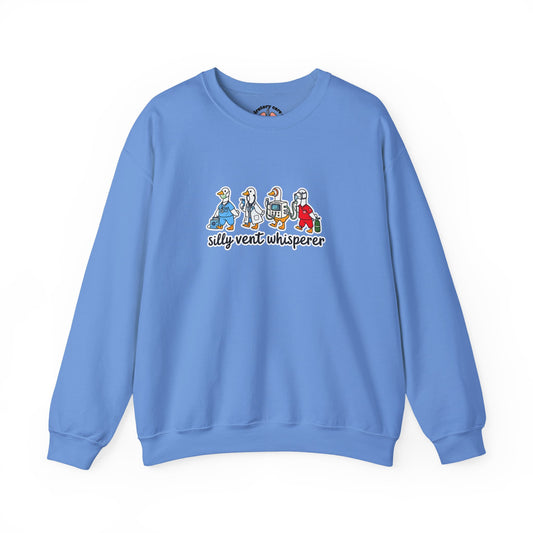 Crewneck Sweatshirt — "Silly Vent Whisperer" Cartoon Characters Graphic