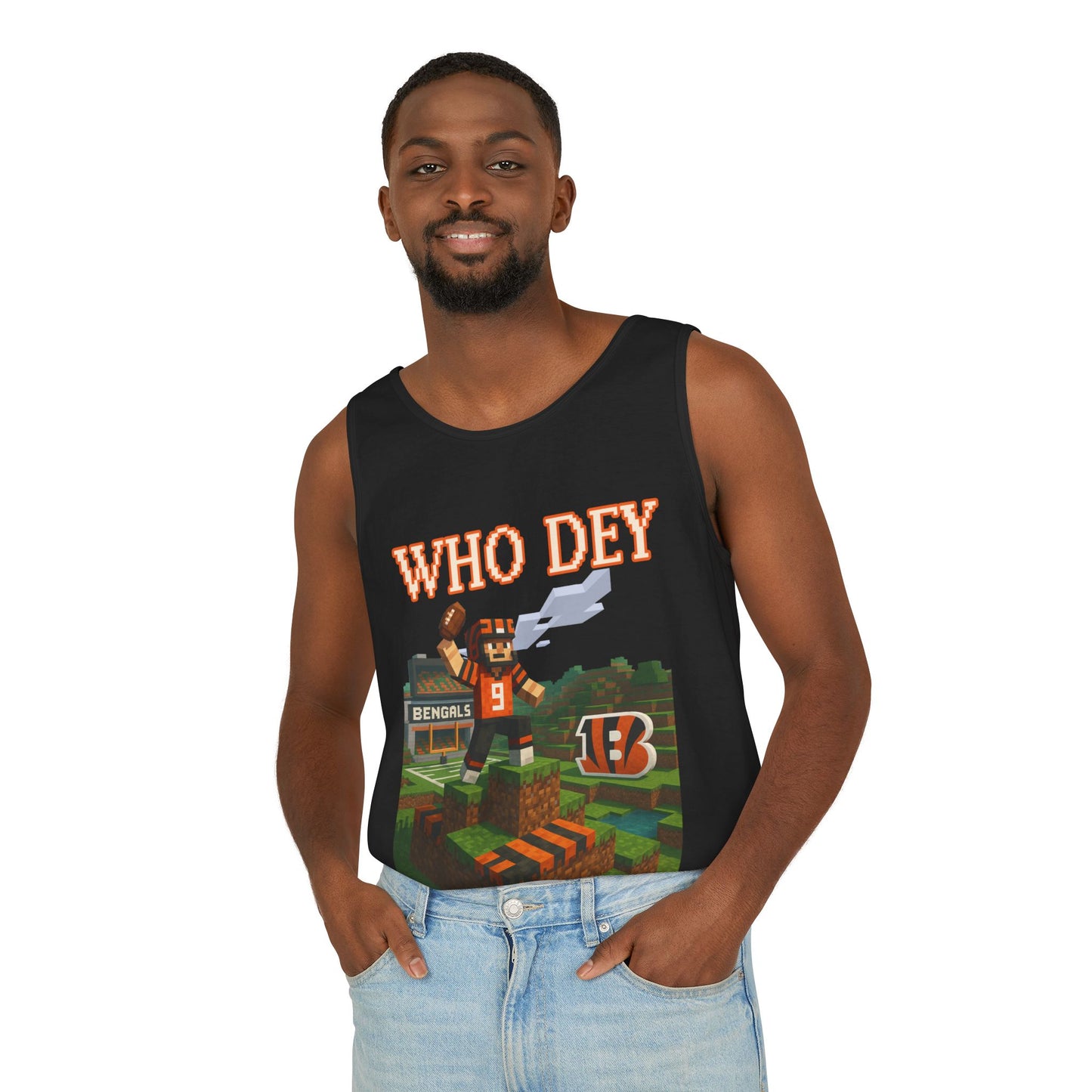 Cincinnati Bengals Tank Top | Gamer Style | Who Dey Sports Shirt | Comfortable Summer Wear | Gift for Fans & Gamers